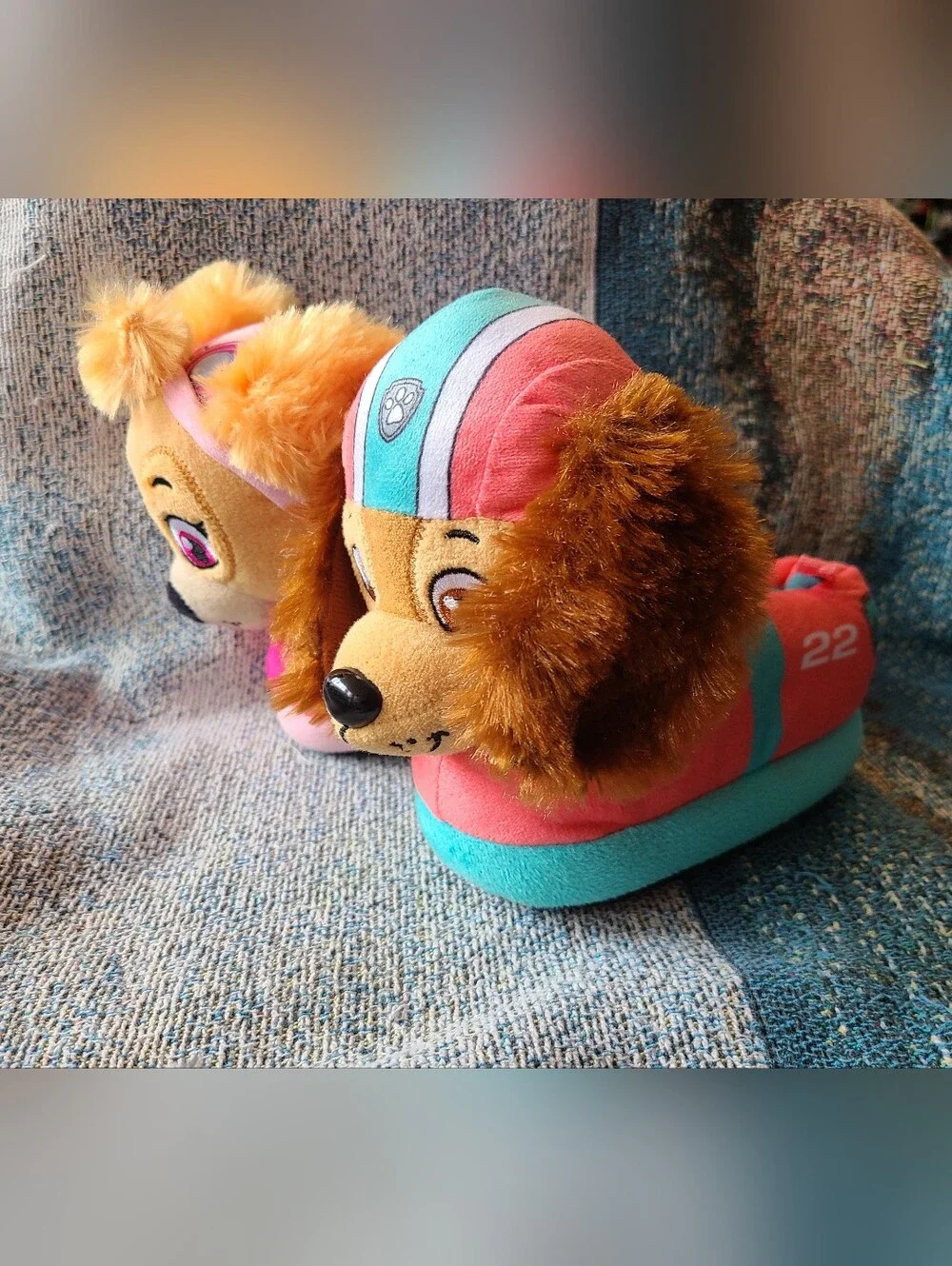 Toddler 5/6 Paw Patrol plush 3D character slippers pink Skye & Liberty like new